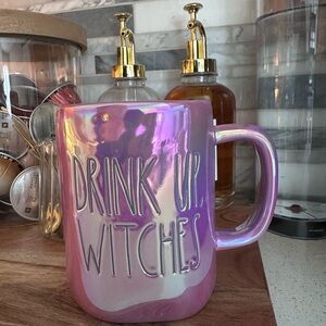 Rae Dunn Iridescent Pink Mug - Drink Up, Witches